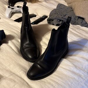 Black Leather Chelsea Boots